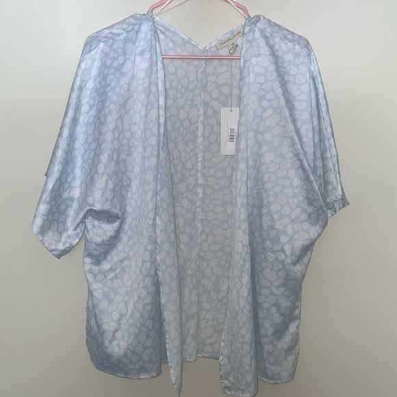 NWT Grade & Gather Leopard Sky Kimono Jacket S/M - Picture 1 of 5